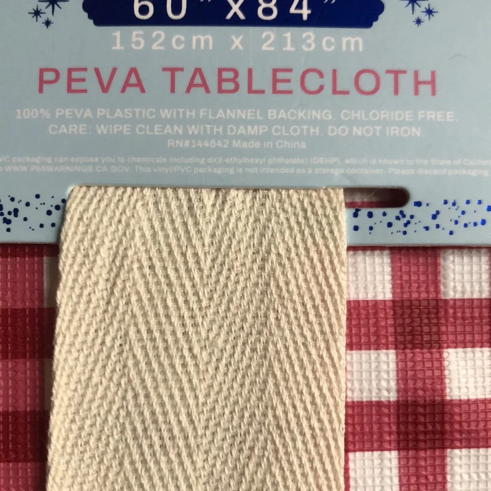 Charming House Red Gingham Hot Dog PEVA Tablecloth